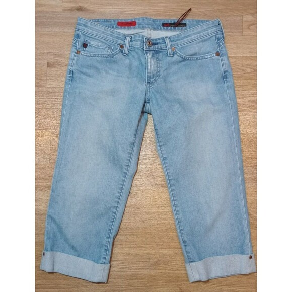 VTG AG Adriano Goldschmied Womens Liberty Jeans 28R Cuffed Capri Denim USA Crop - Picture 1 of 16